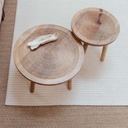 Dendron L, mesa auxilliar en madera de mango Ø 60x40 cm
